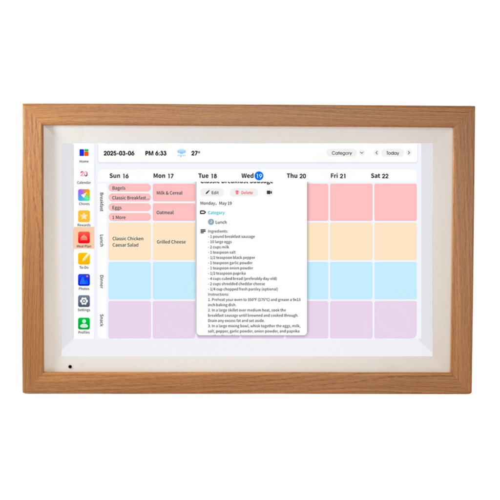 LifeHub 16 Photo Frame, Scheduler, Chore Board, To-Do List, Timer and More